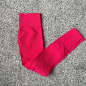 Ribbed Pink Leggings